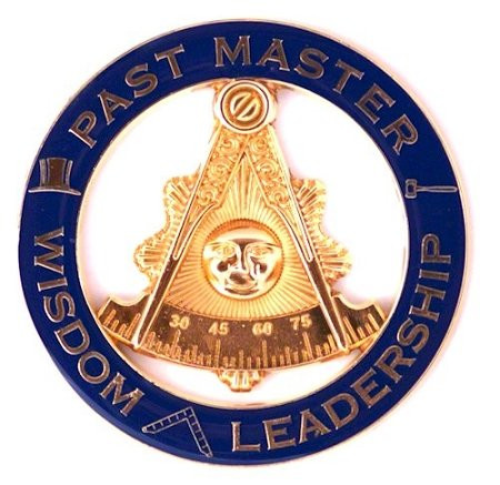 Past Master Leadership Round Blue Masonic Auto Emblem - 3" Diameter