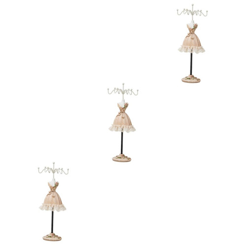 Holibanna 3pcs coat hanger stand easel stand clothes hanging rack stand earring organizer stand earrings stand rotating necklace holder jewelry display shelf wall jewelry mount Storage rack