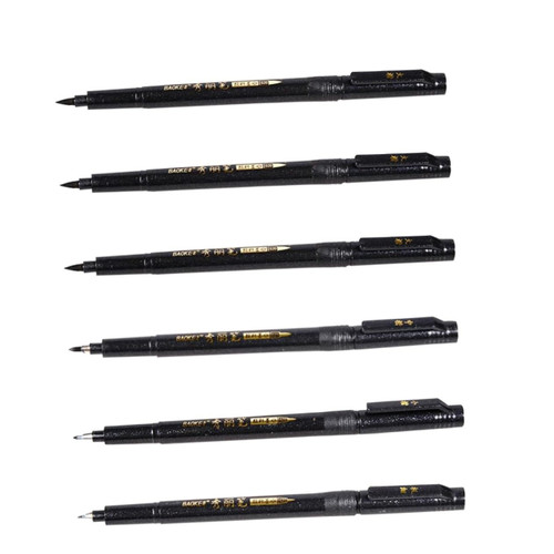 EXCEART 6 Pcs calligraphy markers lettering pens Chinese brush pen brush markers Japanese brush pen lettering brushes calligraphy pen scripture pen writing brush very fine