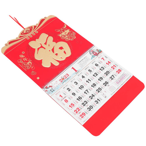 NOLITOY 3pcs 2023 Wall Calendar Moon Pendant Chinese Decor Moon Decor Chinese Lunar and Solar Calendar One Page Per Day Calendar Yearly Calendar Pendants 2023 Calendar Traditional Calendar