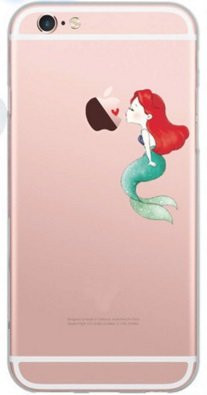 DECO FAIRY Compatible with 8 / 7, Cartoon Anime Animated Ocean Little Mermaid Princess Kisses Fairy Tale Magic Series Flexible Ultra Slim Transparent Translucent iPhone Case Cover Case