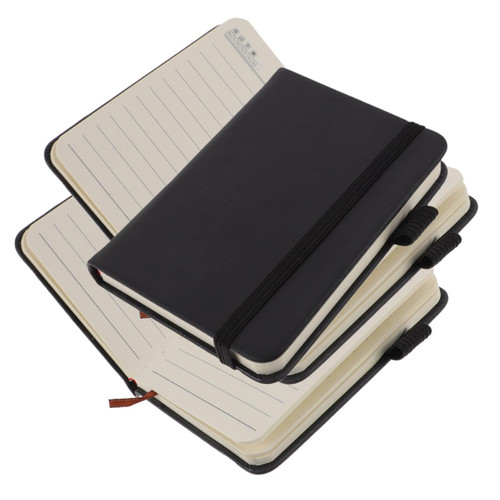 WATIIFUFU 3Pcs Journal lined notebook notebooks in bulk leather notepad police notepad portable schedule book a7 pocket notebook schedule planner small leather notebook notepads carry
