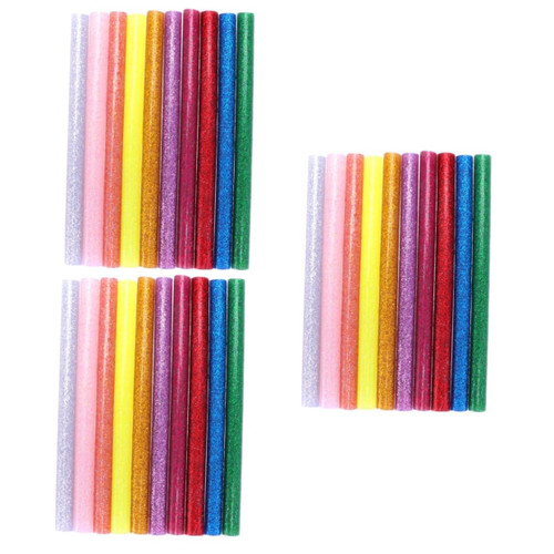 EXCEART 300 pcs Glitter hot melt Glue Sticks hot Glue Sticks Glitter melt Glue Sticks Color Glue Sticks Creative melt Glitter Sticks Colorful Hand Glue