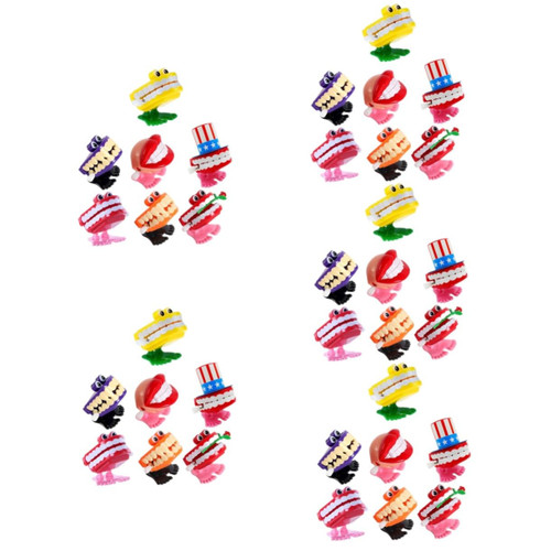 Toyvian 35 Pcs Tooth Wind-up Toy Halloween Toys Toddler Gifts Toys for Girl Kids Playsets Jumping Teeth Toys Wind up Teeth with Feet Delicate Children Toy Funny Clockwork Toy Wind-up Toys