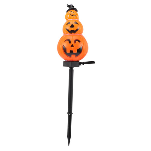 NOLITOY 4pcs Solar Decorative Lights Solar Halloween Pumpkin Light Solar Driveway Lights Light up Pumpkin Stakes Halloween Garden Decoration Insert into The Ground Wood Pile Plastic