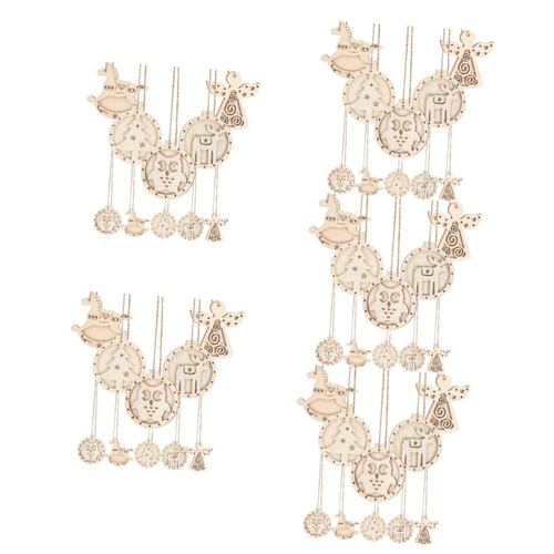 BESTOYARD 50 pcs Christmas Wood Decoration Christmas Decor Wood Slices for Crafts Xmas Tree Ornament Xmas Tree Wooden Pendant Christmas Gift tag Xmas Wooden Hanging Ornaments Wooden Cutouts