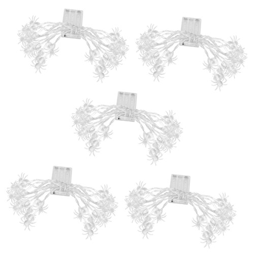 BESTOYARD 5 pcs Spider String Lights Halloween Night Light LED Spider Halloween Light Spider Lights Halloween Party Wedding Party Decor Halloween Solar Lights Fairy Hanging lamp Plastic