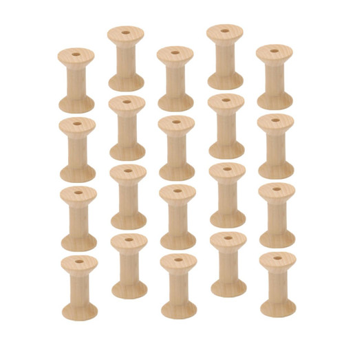 EXCEART 50pcs Sewing Wood Spool Cable Spool Wooden Wire Spool Embroidered Ribbon Wooden Weaving Bobbins Reel Nostalgia
