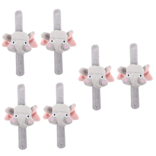 BESTOYARD 6 pcs plush ring bulk bracelet plush toys kids slap band slap bands party favors theme party favors slap bracelets party favors cute small gift bracelet bag button child wristband