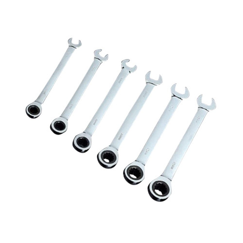 DOITOOL 6pcs digital torque wrenches ratcheting wrench double ended wrench gear wrench ratchet spanner wrench spanner tool dual head wrench tool kit sleeve set scroll wheel to open