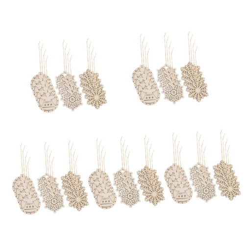 EXCEART Christmas Wood Slices 60 Pcs Christmas Wood Decoration Wooden Craft for Wooden Snowflakes Embellishments Wood Ornaments Snowflakes Slices Hanging Ornaments Graffiti Wooden Slices