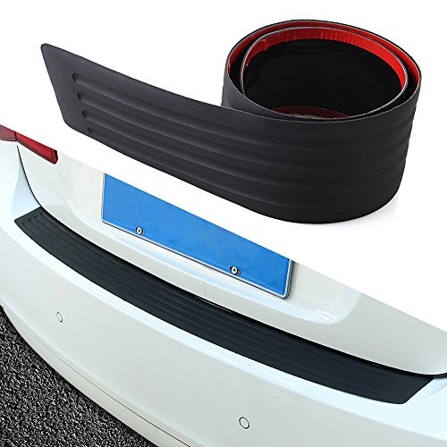Rear Bumper Protector Black Flexible Rubber Trunk Door Entry/Rear Bumper Guard Prevent Scratches While Unloading and Loading