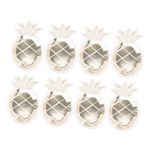 Abaodam 8pcs Pineapple Paper Pallet gold dessert plates disposable dish cake plates paper decorations plates disposable wedding disposable plates pineapple plates paper plates fruit
