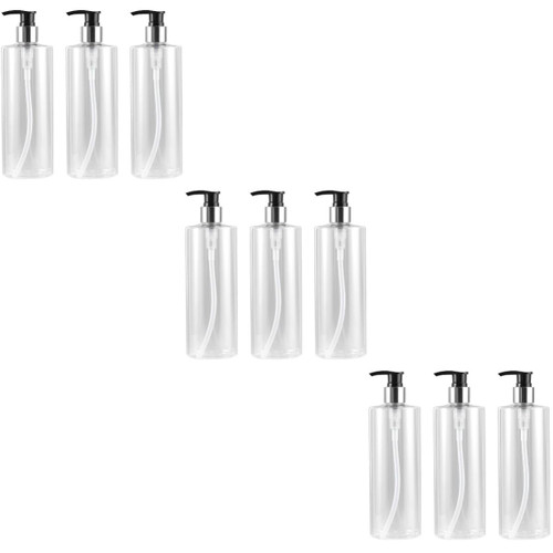 FOMIYES 9 PCS Travel Shampoo Bottle Plastic Shampoo Bottles Clear soap Dispenser Lotion Bottles Empty Hand wash Dispenser Liquid Pump dispensers Press Pump Bottle Refillable Bottle Replace