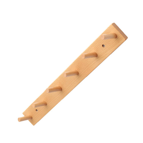 KONTONTY Clothes Hook Wall Towel Rack Wood Clothes Rack Towel Wall Rack Wooden Wall 6- Peg Rack Wood Entryway Hanger Coat Hook Rail Solid Wooden 6 Pegs Rack Wooden Wall-Mounted Rack Hook