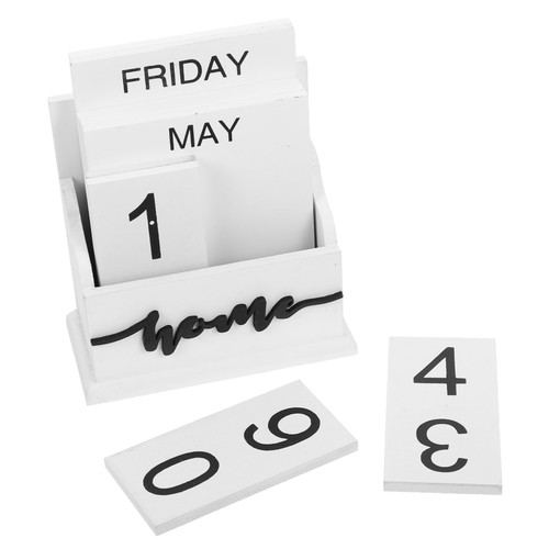 Ciieeo Calendar Home Accessories Decor Wooden Calendar Office Decorations Date Month Blocks Wooden Date Blocks Daily Calendar Wood White Mini Time Planning Calendar Desktop Ornament Mini