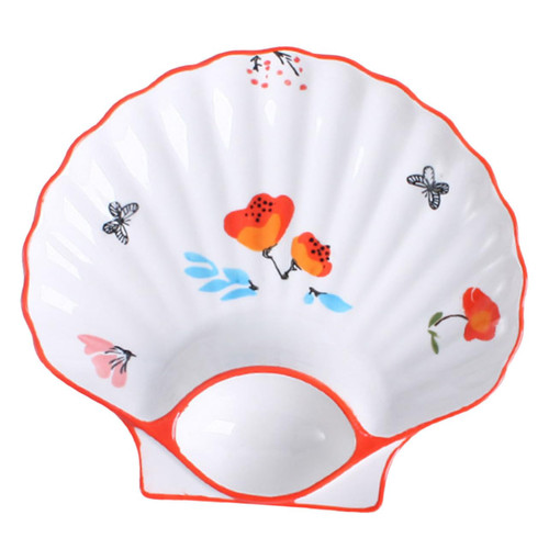 BESTOYARD sashimi plates porcelain serving platter sushi serving boat ceramic serving tray dessert trays breakfast tray decorative food plate shell shaped food dish special sushi plate Dip
