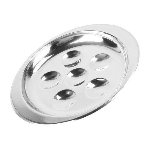 HOMSFOU metal tray vintage plates bandejas para comida food serving tray food trays Stainless Steel escargot plate seafood plates conch plate with feet serving plate Sauce pot dish