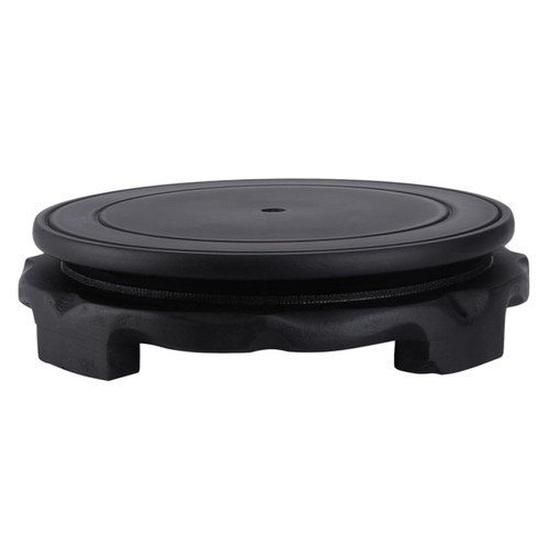DOITOOL Vase Swivel Base Plant Pedestal Table Lamp Base Black Vases Small Pedestal Stand Circular Wooden Vase Stand Pedestal Display Stand Wood Stand Wood Stand for Display Fish Tank Stand
