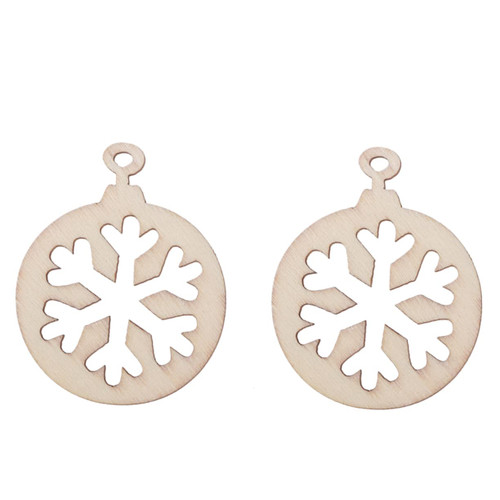 Snowflake Wooden Cutout 10pcs Wooden Tags Rustic Decor Wood Slices for Crafts Wood Snowflake Ornaments Snowflake Embellishment DIY Wood Slices Blank Wood Slices Manual Label
