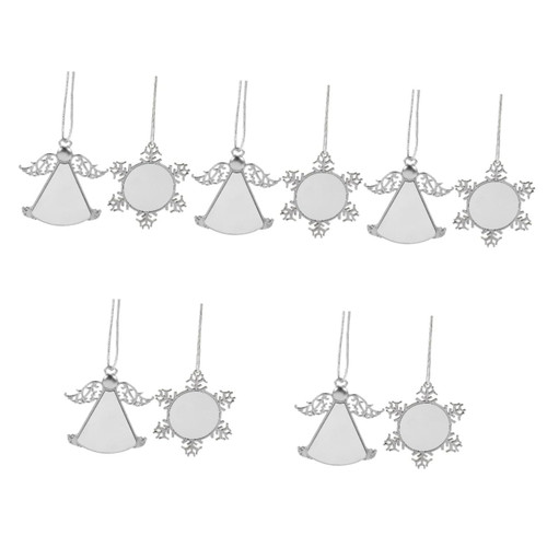 BESTOYARD 10 Pcs Sublimation Snowflake Christmas Decorations Christmas Tree Decorations Xmas Tree Ornament Wing Sublimation Ornament Christmas Snowflake Ornament Zinc Alloy Silver Xmas Decor