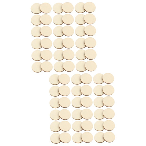 BESTOYARD 100 pcs DIY Handmade Wood Chips Wood Discs Round Wooden Discs Blank Labels Wood Blank Discs Wood Cutout Circles Chips Wood centerpieces Blank Wooden Paint Crafts Wooden Cutouts Log