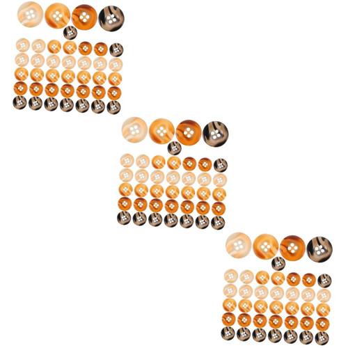 EXCEART 120 pcs Doll Buttons Brown Buttons for DIY Sewing Handmade Buttons Decorative Buttons 4 Hole Sewing Buttons Trendy Decor Creative Buttons Cufflinks Windbreaker Resin