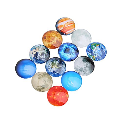 LOYALIGHT Planetary pattern Refrigerator Magnets - 12 Pack Fridge Magnets, 1.35 Inches Diameter, Best Housewarming Home Decorations Gift. (multi)