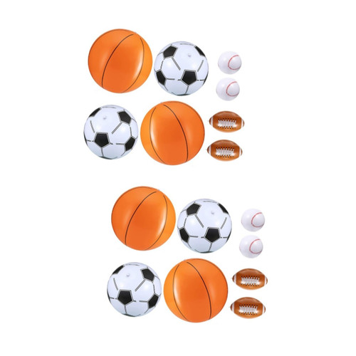 Toyvian 16 Pcs Beach Ball Set Outdoor Summer Decor Bulk Gifts Mini Inflatable Pool Basketball Beach Toys Basketball Beach Balls Beach Balls Large Gift Inflatable Ball Beach Decorations PVC