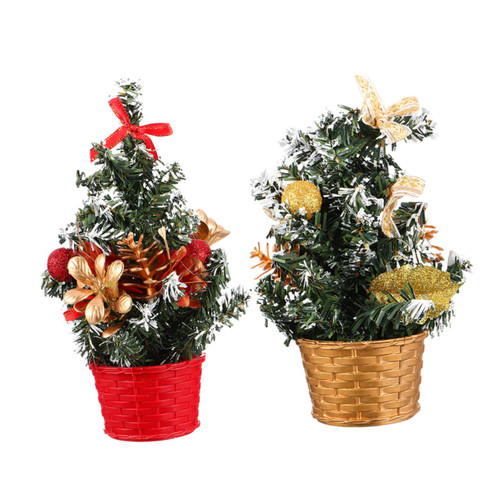 BESTOYARD 2Pcs Christmas Tree Christmas Table Ornament Xmas Tree Gift Mini Gifts Christmas Decorations Desk top Decor Mini Xmas Trees Small sisal Tree Environmental Protection PVC Artificial