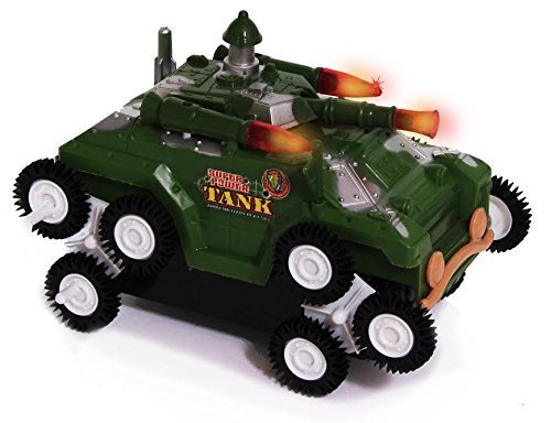 Toy Army Tank - Flashing Lights and Fighting Sounds - Battery Operated Military Battle Truck - By Dazzling Toys