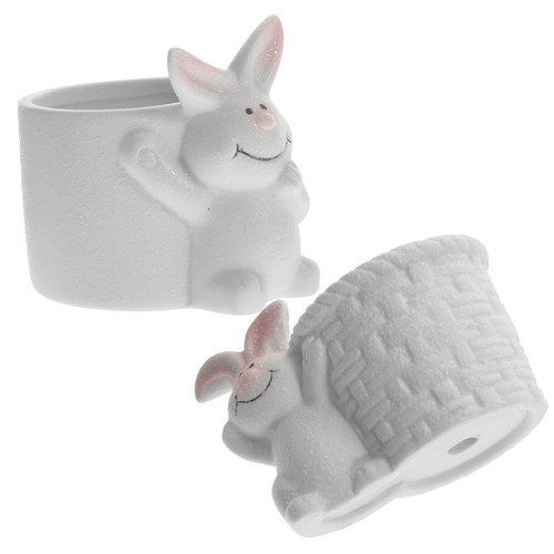 KONTONTY 2pcs Little White Rabbit Flower Pot Houseplants Live Indoor Planters Outdoor Mini Plants Bunny Flower Pot Easter Flower Pot Sloth Planter Indoor Pot Planter Pots Pot for Plants Air