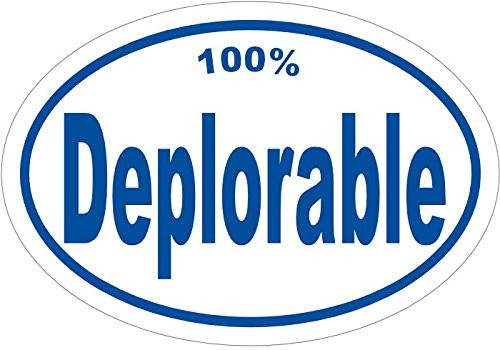 WickedGoodz Oval Vinyl Blue 100% Deplorable Decal - Political Bumper Sticker - Perfect Conservative Gift