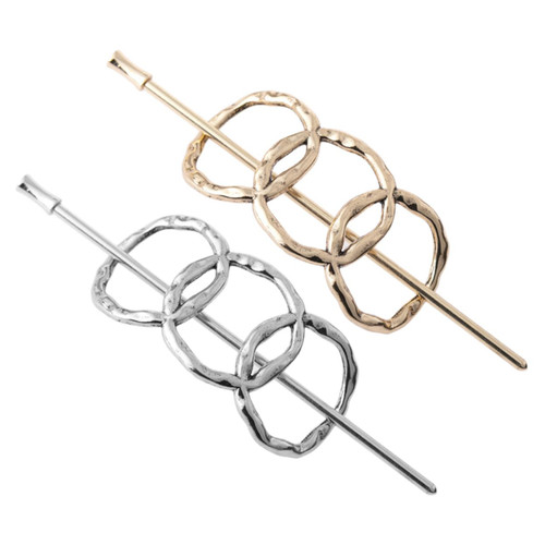 BESTOYARD 2pcs Alloy vintage hairpin open circle hair clip womens hair clips circle hair barrette metal hair clips women's hair clips round hair clip vintage hair chopstick hair bun sticks
