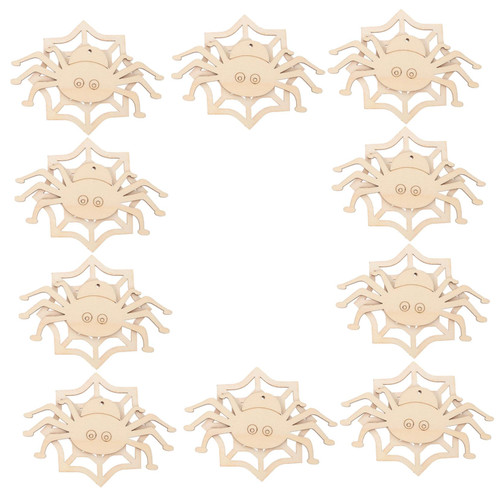 BESTOYARD 40 pcs Halloween Wood Chips Spider Unfinished Cutouts Halloween Cutouts Crafts DIY Wood Cutouts Pumkin Decorating DIY Crafts Wooden Tags Wood Slice Prop Wooden Buttons Blank