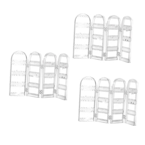 USHOBE 3 pcs jewelry organizer rack earring holder clear stand necklace display rack bracelet display stand acrylic display risers necklace organizer stand Clear Earrings Display Stand