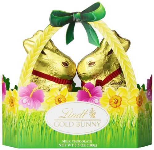 Lindt Gold Bunny Basket, Milk Chocolate, 3.5 Ounce