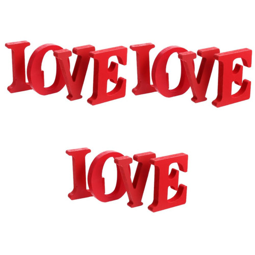 Garneck 3 Sets wooden love ornaments home accents decor decorations for home wood love block table love signs retro love block delicate love block wooden table blocks letter from home
