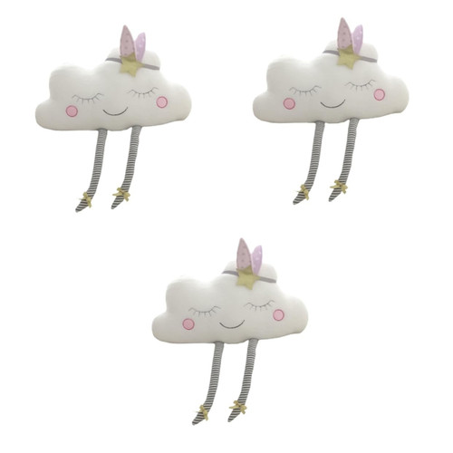 BESTOYARD 3pcs Smile Cloud Pillow Throw Pillow Sofa Back Cushion Stuffed Dolls Plush Toy The Clouds Decorate Baby