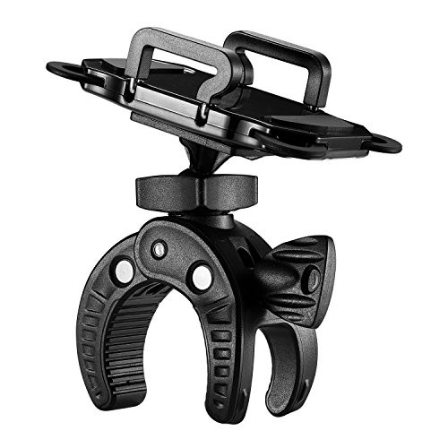 Bike Phone Mount Bicycle Holder, Universal Cell Phone Bicycle Rack Handlebar & Motorcycle Holder Cradle for iPhone 6 6S 6plus 5S 5, Samsung Galaxy S3 S4 S5 S6 S7 Nexus,HTC,LG,BlackBerry,Black (gray)