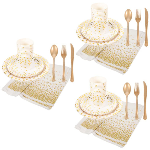 Healifty 3 Sets paper dinner plates disposable dinnerware disposable table cloth Dessert Plates Party Plates Party Paper Dinnerware Party Tableware household fruit dish