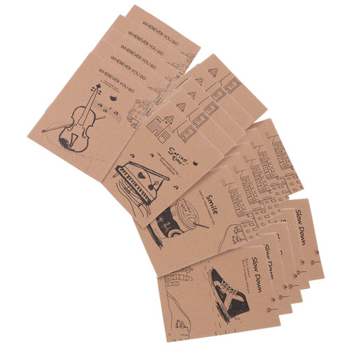 Ciieeo 30 Pcs Small Writing Notebook Writing Diary Subject Notebooks Planner Antique Pocket Notebooks Kraft Notebooks Spiral Notebook Office Notepad Stationery Supplies A6