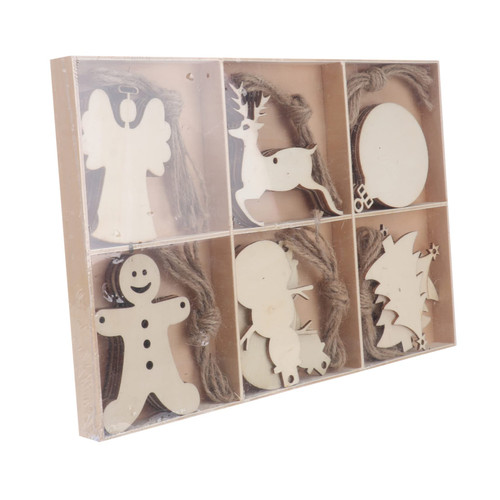 30pcs Home Decoration House Decorations for Home Wood Decor Christmas Wooden Cutout Slices Wooden Christmas Crafts Unfinished DIY Wood Craft Christmas Tree Pendant Wood Crafts Chip