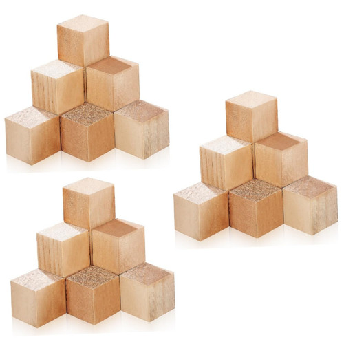 EXCEART 30 Pcs Block Wooden Alphabet Puzzle Blank Puzzle Pieces to Write on Wooden Building Blocks Wood Blocks Crafts Small Wood Cubes Blank Wooden Blocks Square Wooden Blocks DIY Blocks