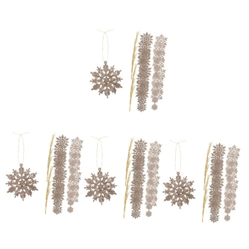 BESTOYARD 144 pcs Christmas Snowflakes Christmas Tree Snowflake Christmas Winter Decorations Christmas Decorations Indoor Merry Christmas Ornament Christmas utenciles Plastic Outdoor