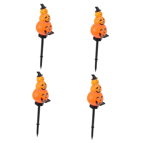 DOITOOL 4pcs Solar Decorative Lights Out Door Decor Lantern Decor Outdoor Decor Pumpkin Garden Stake Lights Pumpkin Light Outdoor Light up Pumpkin Stakes Plastic Halloween Pumpkin Lamp LED