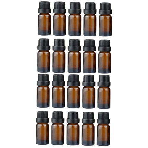 FOMIYES 40 pcs brown essential oil bottle glass containers 10ML Oil Perfume Bottle 10ML Sample Bottle perfume vials bottle dispenser Mini Sample Bottle Sample Vials mix travel cosmetic