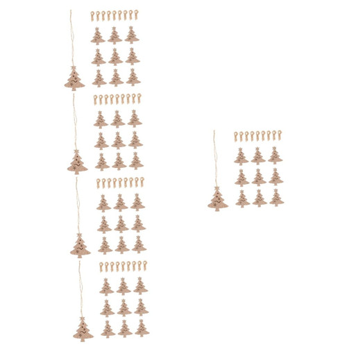 EXCEART 50 Pcs Double Decorative Wood Chips Wooden Wooden Arts and Crafts for Unfinished Christmas Wood Cutouts Christmas Trees Hanging Decoration Christmas Wood Slices