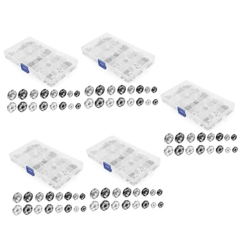 SEWACC 5 Boxes Metal snap Button Press Studs snap Buttons Snaps for Sewing Button Snaps Button for Jeans Prong Fasteners Leather Snaps Sewing Craft Buttons Clothing Clasp Button Manual