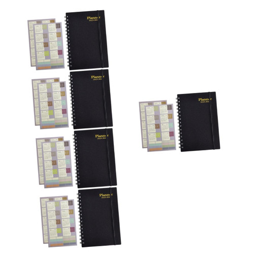 Ciieeo 5pcs 2023 Coil Book The Office Notebook Work Notebook Pocket Calender Daily Writing Notepad Planning Handbook Writing Notebook Calendar Planner Plans Recording Notebook A5 Notepad